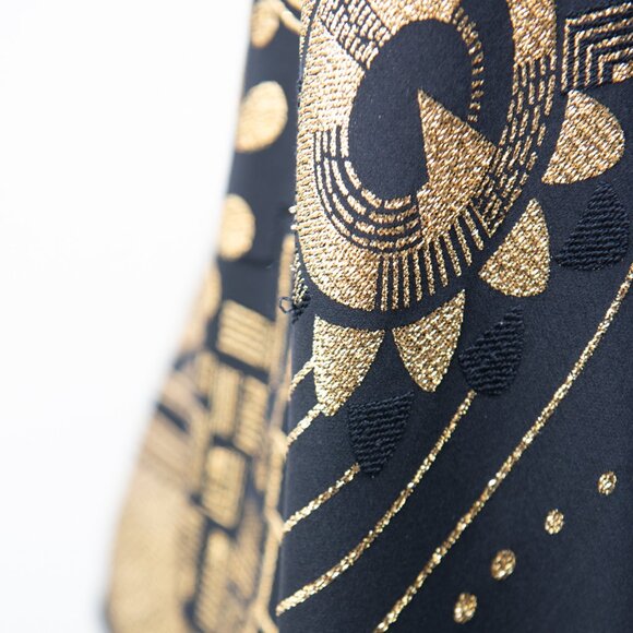 Ralph Lauren Black Label Vintage Silk Embroidered Kimono Black Gold One Size - Picture 9 of 10